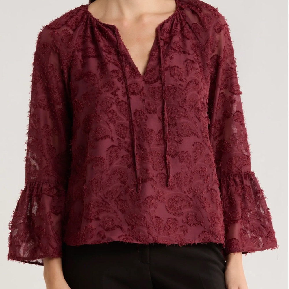 Burgundy Lace Blouse